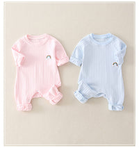 Load image into Gallery viewer, Baby Unisex Rainbow Embroidered Jumpsuits Wholesale 23011321
