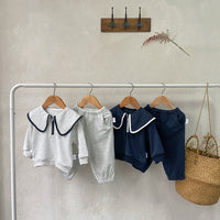 Load image into Gallery viewer, 2 Pieces Set Baby Kid Unisex Color-blocking Tops And Solid Color Pants Wholesale 230113240
