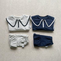 Load image into Gallery viewer, 2 Pieces Set Baby Kid Unisex Color-blocking Tops And Solid Color Pants Wholesale 230113240
