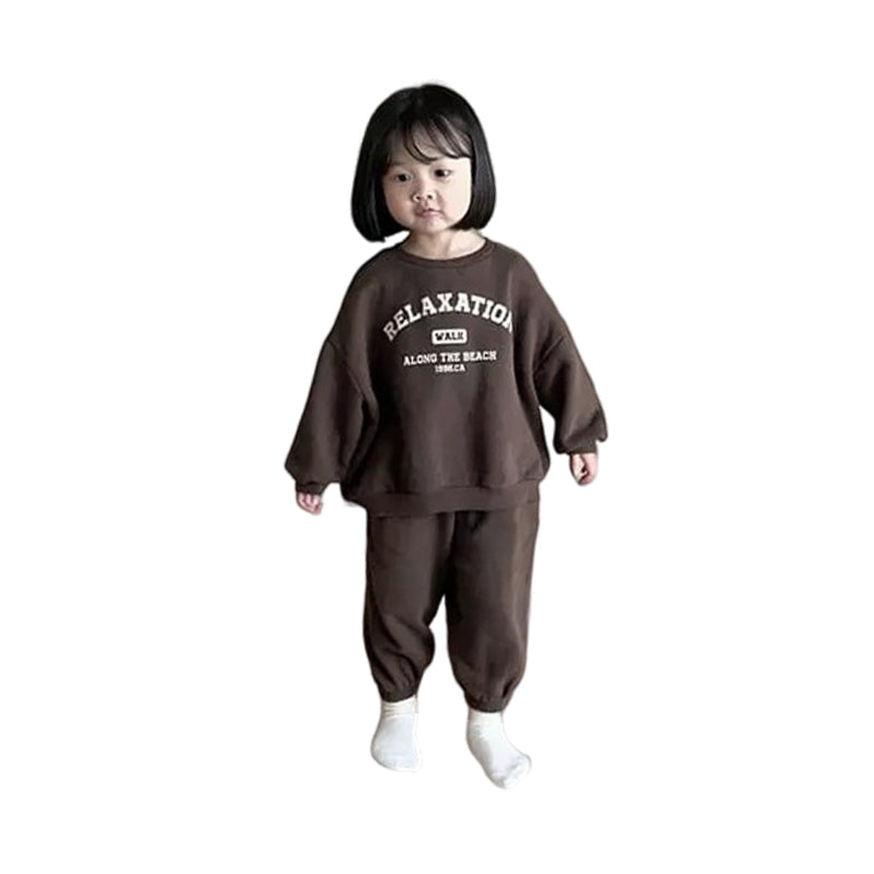 2 Pieces Set Baby Kid Unisex Letters Hoodies Sweatshirts And Solid Color Pants Wholesale 230113269