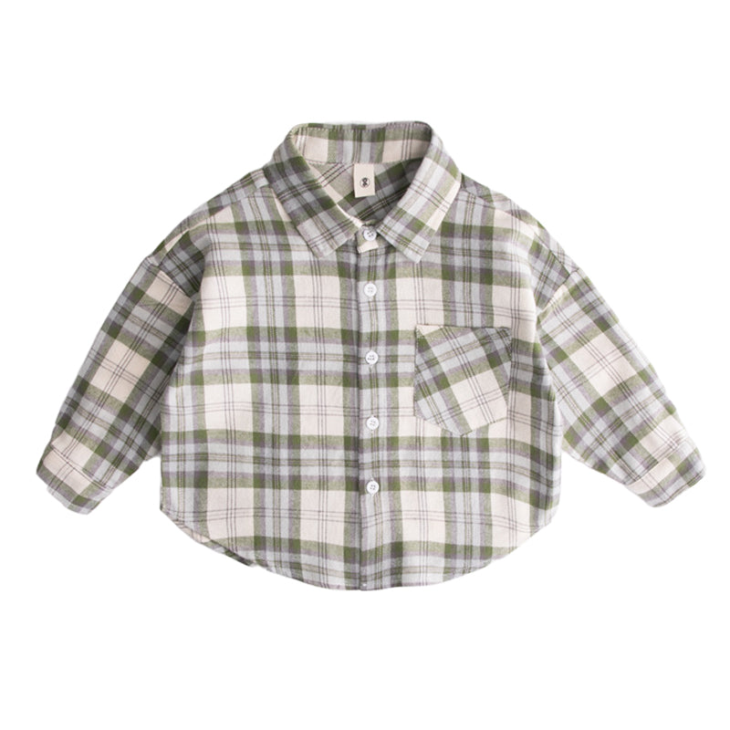 Baby Kid Boys Checked Shirts Wholesale 230113283