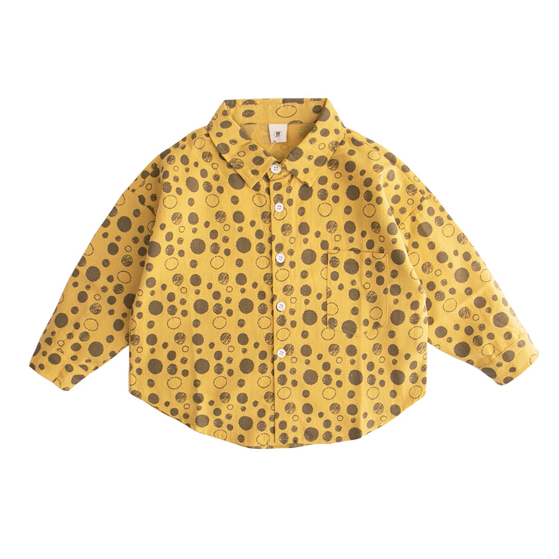 Baby Kid Boys Polka dots Print Shirts Wholesale 230113285