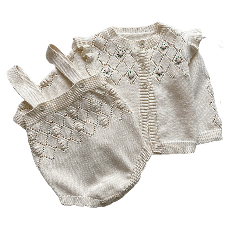 Baby Girls Flower Embroidered Cardigan Wholesale 230113326