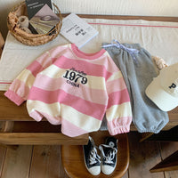 Load image into Gallery viewer, Baby Kid Girls Striped Letters Tops Wholesale 230113384
