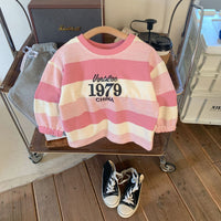 Load image into Gallery viewer, Baby Kid Girls Striped Letters Tops Wholesale 230113384
