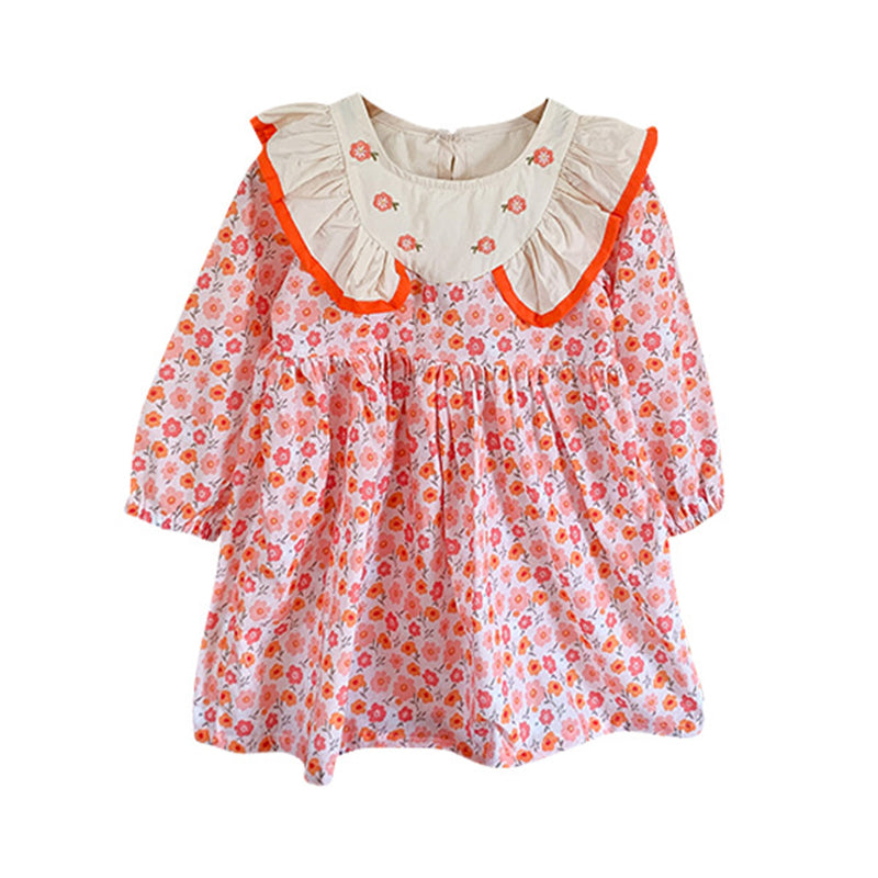 Baby Kid Girls Flower Print Dresses Wholesale 230113403
