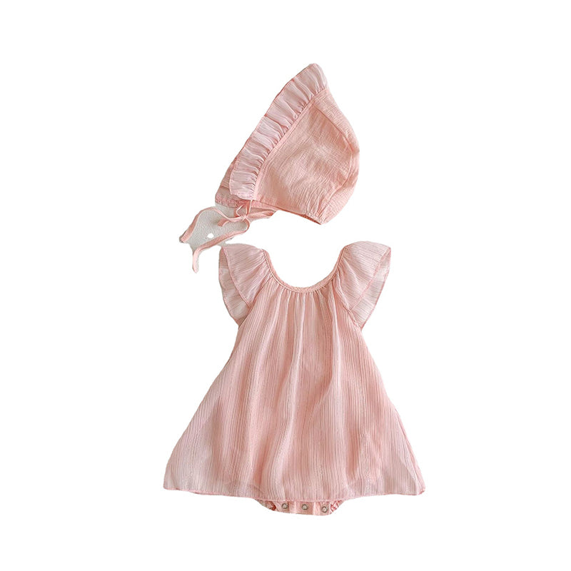 Baby Girls Solid Color Rompers Wholesale 230113417