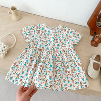 Load image into Gallery viewer, Baby Girls Flower Print Dresses Wholesale 230113422
