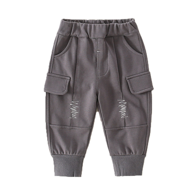 Baby Kid Boys Solid Color Pants Wholesale 23011378