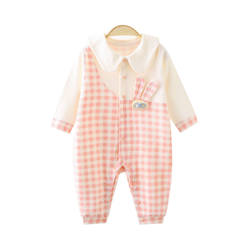 Baby Girls Checked Jumpsuits Wholesale 23011388