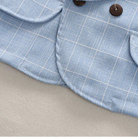 Load image into Gallery viewer, 2 Pieces Set Baby Kid Boys Dressy Checked Bow Shirts And Pants Suits Wholesale 23011404
