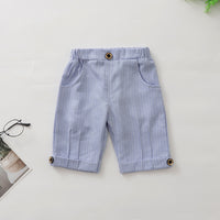 Load image into Gallery viewer, 2 Pieces Set Baby Kid Boys Dressy Striped Bow Shirts And Pants Suits Wholesale 23011405
