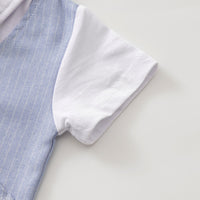 Load image into Gallery viewer, 2 Pieces Set Baby Kid Boys Dressy Striped Bow Shirts And Pants Suits Wholesale 23011405
