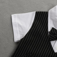 Load image into Gallery viewer, 2 Pieces Set Baby Kid Boys Dressy Striped Bow Shirts And Pants Suits Wholesale 23011405
