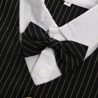 Load image into Gallery viewer, 2 Pieces Set Baby Kid Boys Dressy Striped Bow Shirts And Pants Suits Wholesale 23011405
