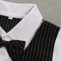 Load image into Gallery viewer, 2 Pieces Set Baby Kid Boys Dressy Striped Bow Shirts And Pants Suits Wholesale 23011405
