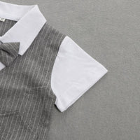 Load image into Gallery viewer, 2 Pieces Set Baby Kid Boys Dressy Striped Bow Shirts And Pants Suits Wholesale 23011405

