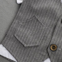 Load image into Gallery viewer, 2 Pieces Set Baby Kid Boys Dressy Striped Bow Shirts And Pants Suits Wholesale 23011405
