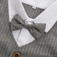 Load image into Gallery viewer, 2 Pieces Set Baby Kid Boys Dressy Striped Bow Shirts And Pants Suits Wholesale 23011405
