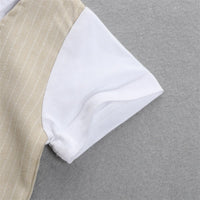 Load image into Gallery viewer, 2 Pieces Set Baby Kid Boys Dressy Striped Bow Shirts And Pants Suits Wholesale 23011405
