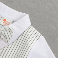 Load image into Gallery viewer, 2 Pieces Set Baby Kid Boys Dressy Striped Bow Shirts And Pants Suits Wholesale 23011405
