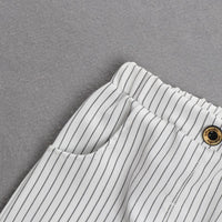 Load image into Gallery viewer, 2 Pieces Set Baby Kid Boys Dressy Striped Bow Shirts And Pants Suits Wholesale 23011405
