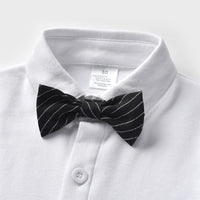 Load image into Gallery viewer, 3 Pieces Set Baby Kid Boys Dressy Solid Color Bow Shirts Striped Vests Waistcoats And Trousers Wholesale 230114106
