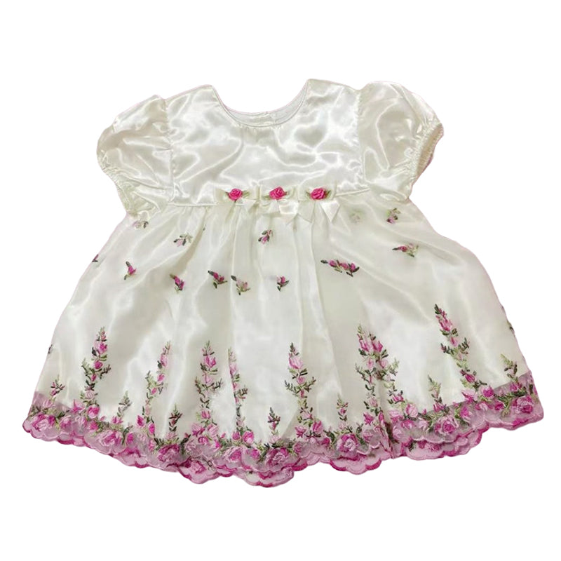 Baby Kid Girls Flower Embroidered Dresses Wholesale 230114118