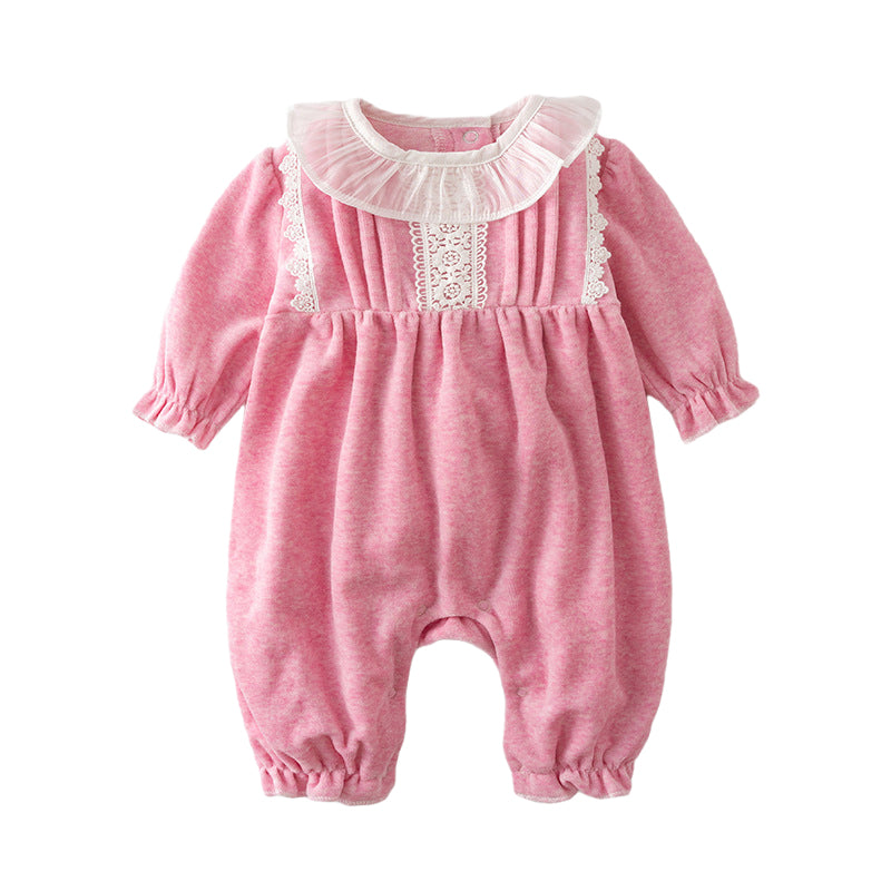 Baby Girls Embroidered Jumpsuits Wholesale 230114123
