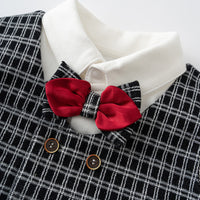 Load image into Gallery viewer, 4 Pieces Set Baby Kid Boys Birthday Party Solid Color Checked Shirts Bow Vests Waistcoats Pants And Hats Wholesale 230114125
