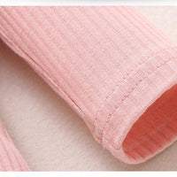 Load image into Gallery viewer, 3 Pieces Set Baby Girls Solid Color Muslin&amp;Ribbed Rompers Pants And Bow Headwear Wholesale 230114126
