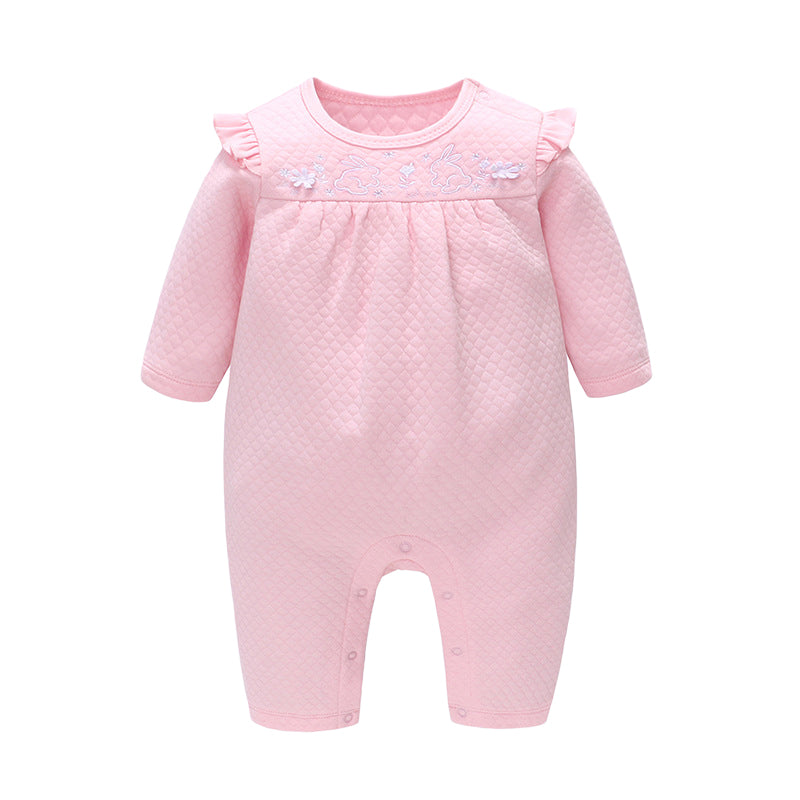 Baby Girls Animals Embroidered Jumpsuits Wholesale 230114128