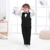Load image into Gallery viewer, 3 Pieces Set Baby Kid Boys Birthday Party Solid Color Bow Shirts Vests Waistcoats And Jumpsuits Wholesale 230114130
