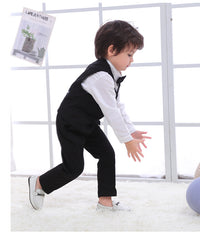 Load image into Gallery viewer, 3 Pieces Set Baby Kid Boys Birthday Party Solid Color Bow Shirts Vests Waistcoats And Jumpsuits Wholesale 230114130
