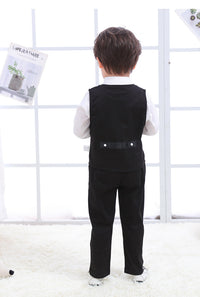 Load image into Gallery viewer, 3 Pieces Set Baby Kid Boys Birthday Party Solid Color Bow Shirts Vests Waistcoats And Jumpsuits Wholesale 230114130
