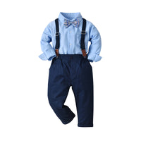 Load image into Gallery viewer, 2 Pieces Set Baby Kid Boys Birthday Party Solid Color Bow Shirts And Jumpsuits Wholesale 230114131
