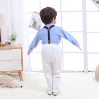Load image into Gallery viewer, 2 Pieces Set Baby Kid Boys Birthday Party Solid Color Bow Shirts And Jumpsuits Wholesale 230114131
