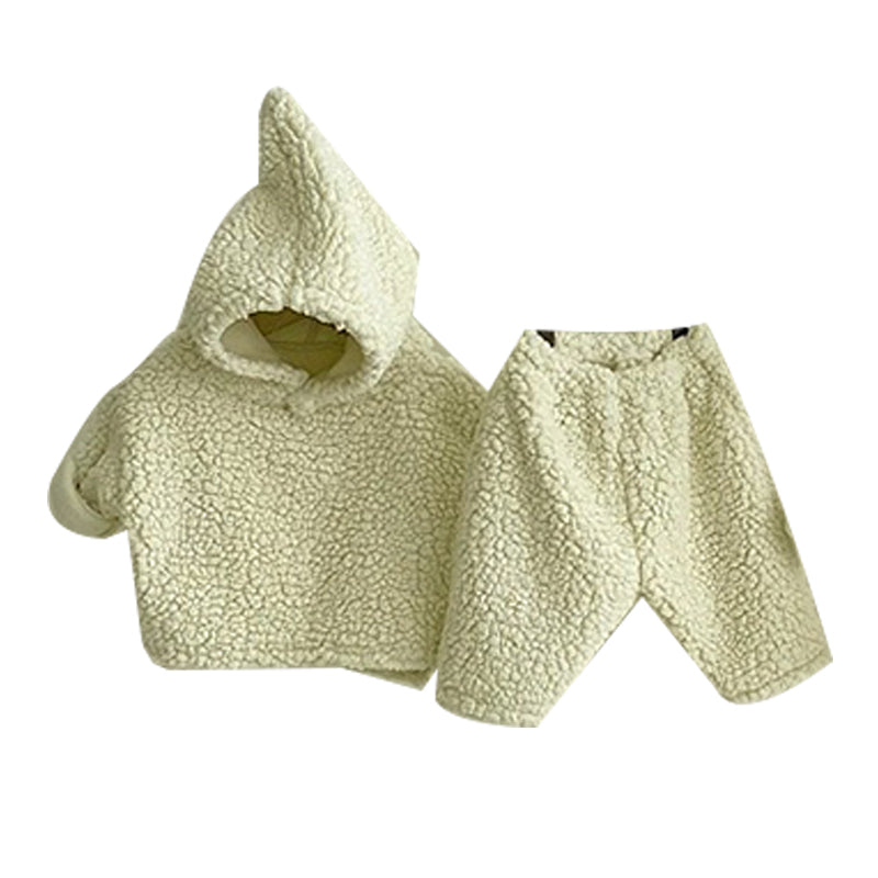 2 Pieces Set Baby Unisex Solid Color Hoodies Sweatshirts And Pants Wholesale 230114132