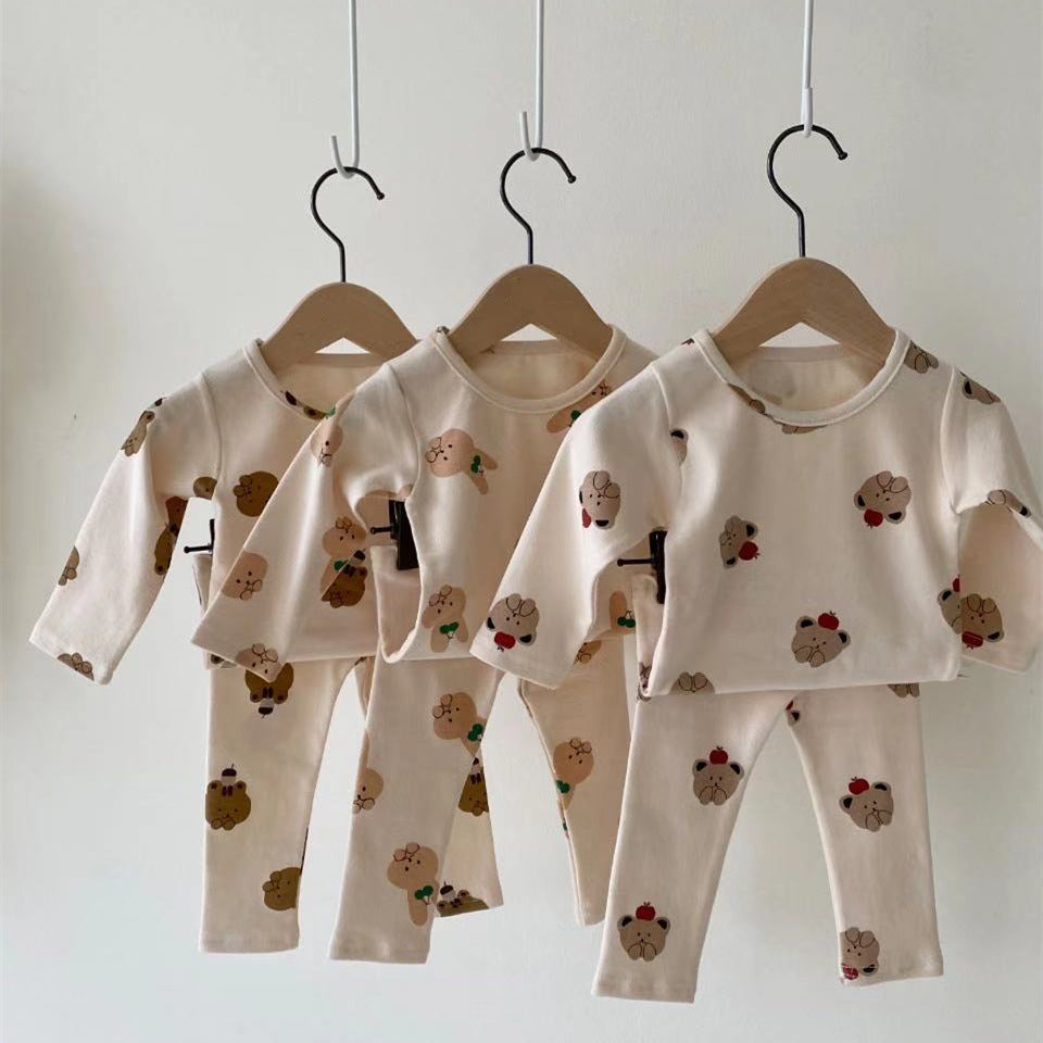 2 Pieces Set Baby Unisex Animals Cartoon Print Tops And Pants Wholesale 230114139