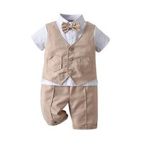 Load image into Gallery viewer, 2 Pieces Set Baby Kid Boys Birthday Solid Color Bow Tops And Pants Wholesale 230114141
