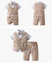 Load image into Gallery viewer, 2 Pieces Set Baby Kid Boys Birthday Solid Color Bow Tops And Pants Wholesale 230114141
