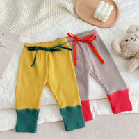 Load image into Gallery viewer, Baby Unisex Color-blocking Muslin&amp;Ribbed Pants Wholesale 230114156
