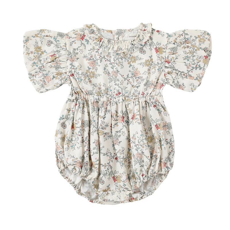 Baby Girls Flower Print Rompers Wholesale 230114159