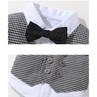 Load image into Gallery viewer, 2 Pieces Set Baby Kid Boys Dressy Striped Checked Bow Shirts And Pants Suits Wholesale 23011416
