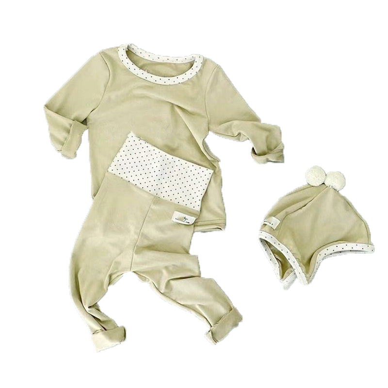 2 Pieces Set Baby Unisex Polka dots Print Tops And Pants Wholesale 230114168