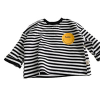 Load image into Gallery viewer, Baby Unisex Striped Letters Expression Print Tops Wholesale 230114170
