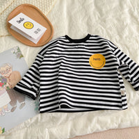 Load image into Gallery viewer, Baby Unisex Striped Letters Expression Print Tops Wholesale 230114170
