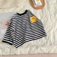 Load image into Gallery viewer, Baby Unisex Striped Letters Expression Print Tops Wholesale 230114170
