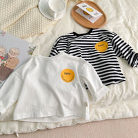 Load image into Gallery viewer, Baby Unisex Striped Letters Expression Print Tops Wholesale 230114170
