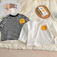 Load image into Gallery viewer, Baby Unisex Striped Letters Expression Print Tops Wholesale 230114170
